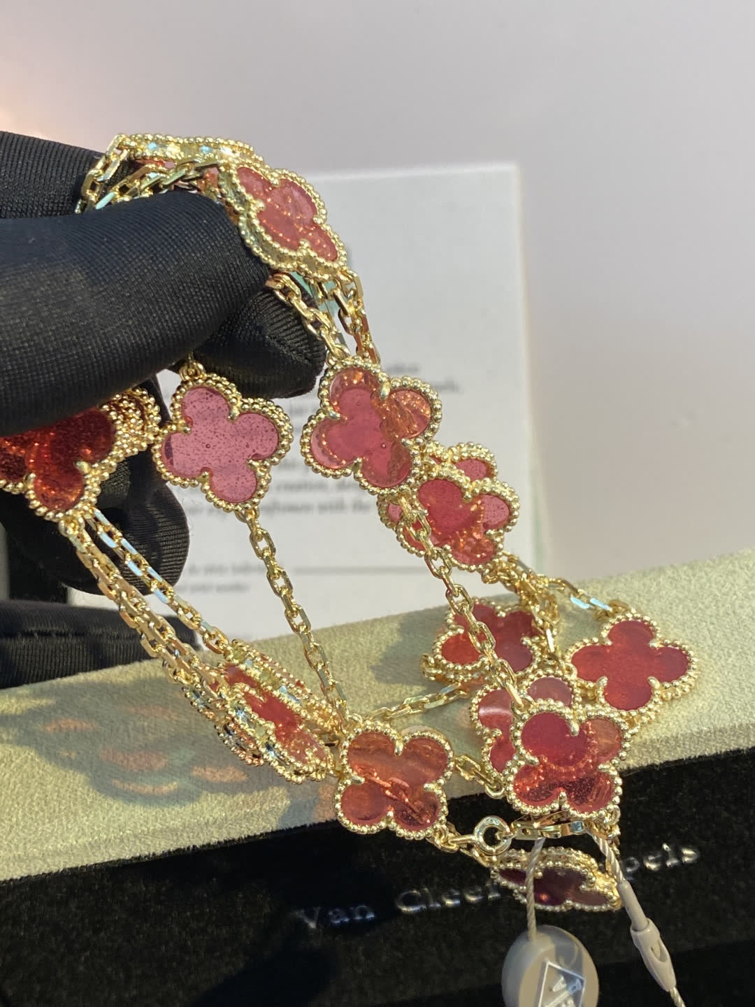 Van Cleef & Arpels Vintage Alhambra Pink Gold Necklace Van Cleef & Arpels Vintage Alhambra Pink Gold Necklace